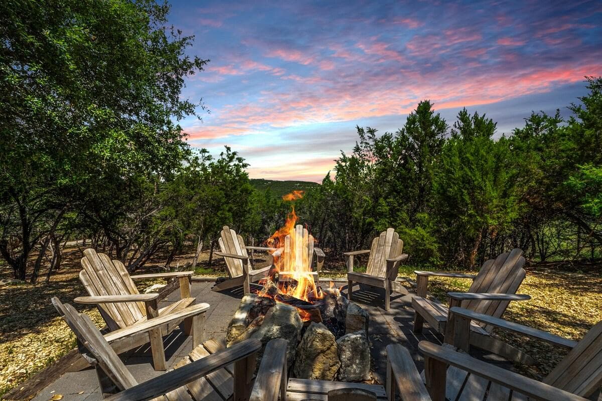 Bring some marshmallows and put on some good music, enjoy a firepit night with friends